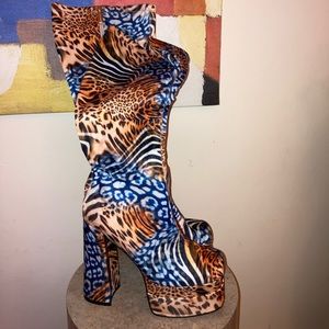 Cape Robbin Animal print platform boots